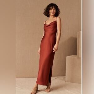 BHLDN | Cali Satin Maxi Dress Cowl Neck